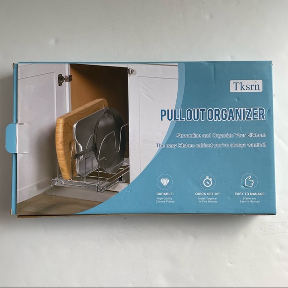 Pull Out Cabinet Organizer Tksrn Heavy Duty Slide Out Cutting Board Organizer - Picture 4 of 9